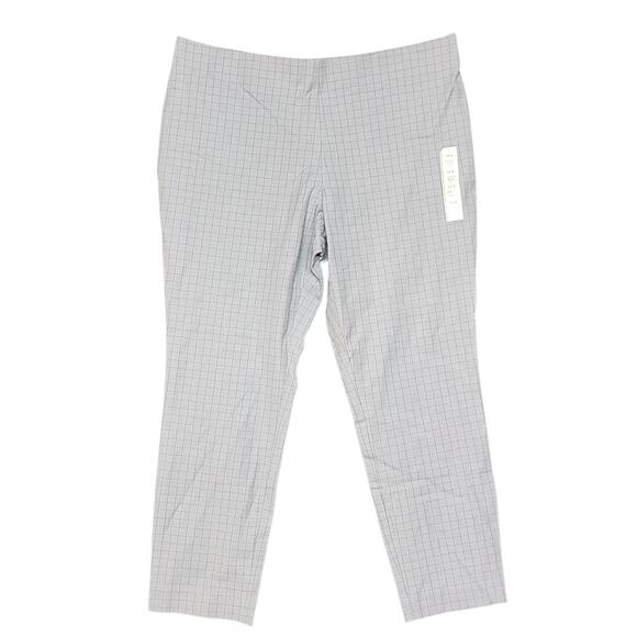 A New Day Skinny Ankle Pants High Rise Gray Stretchy Pull On Size 16 R - Picture 1 of 12